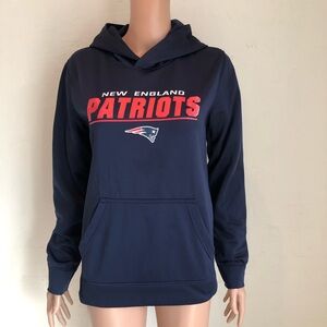 NFL Team Apparel Youth Girls Size L (14/16) Navy Blue Sweatshirt Hoodie Patriots
